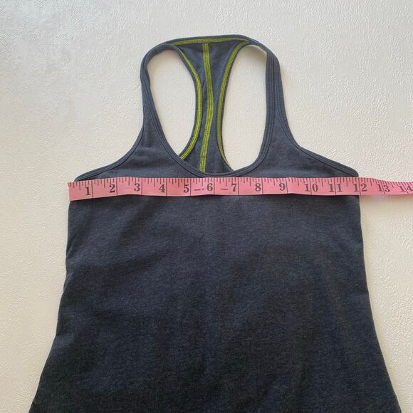 Lululemon Run: Start Line Racerback shirt Black Heather Lime Size 4 - Picture 4 of 6